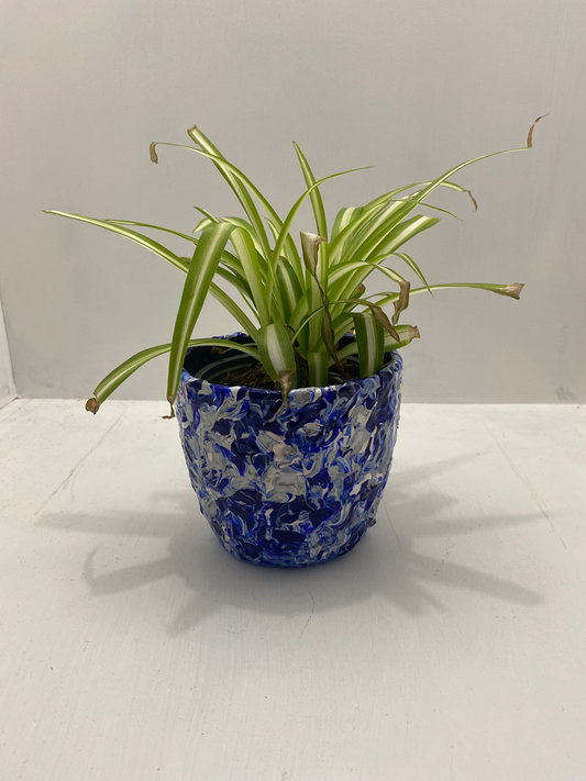 Blue Triple Stipple Pot