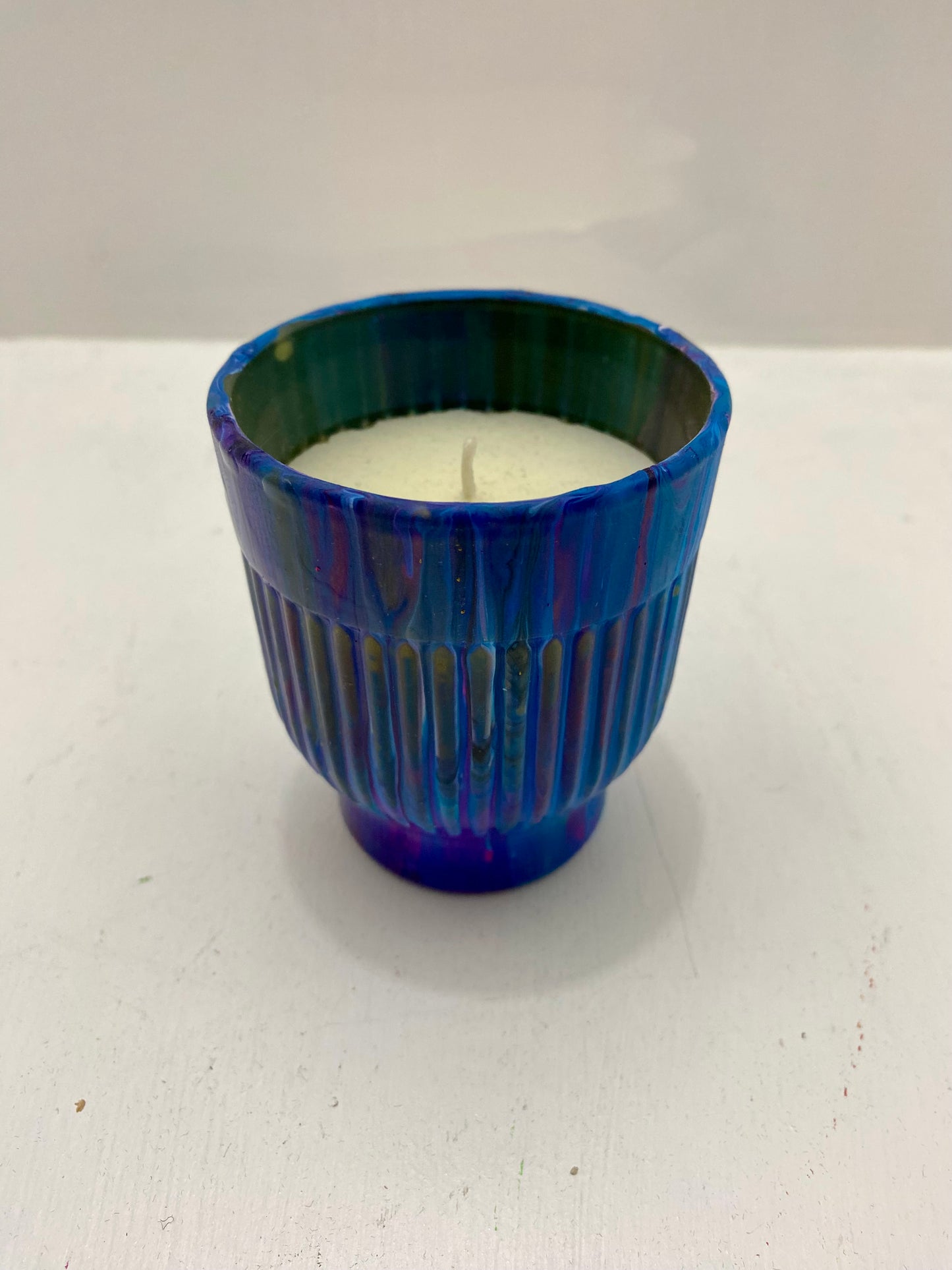 Blue Pour Candle