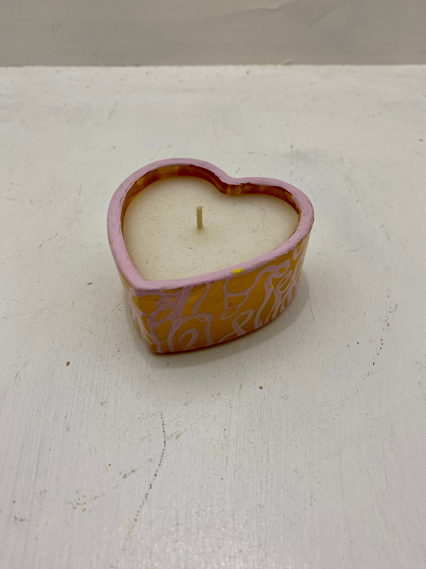 Heart Candle Wood