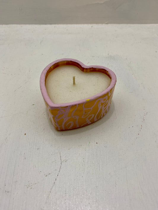 Heart Candle Wood