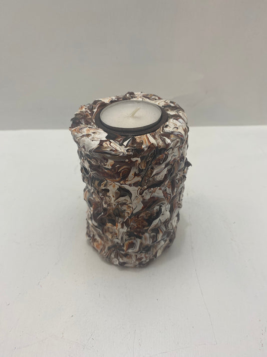Brown Triple Stipple Tealight Holder