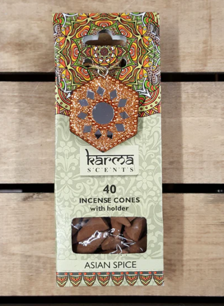 Asian Spice Incense cones with holder
