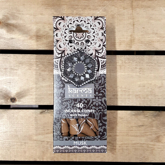 Musk Incense cones with holder